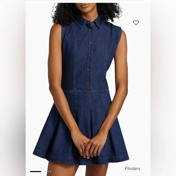 REFORMATION women’s ARELLA DENIM MINI DRESS NWT size 4, 10, 12 - Picture 4 of 16